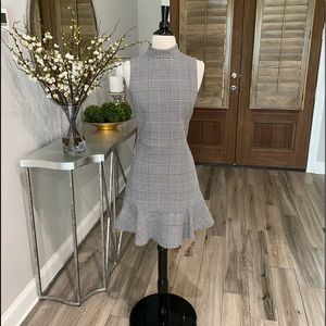 NWT. Alice and Olivia Drop Waist Herringbone  Dress Size 4